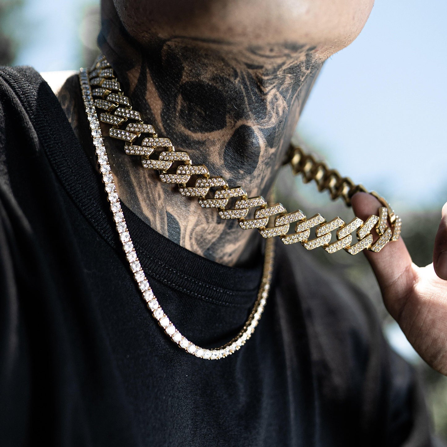 20mm Cuban Link & 5mm Tennis Chain Set