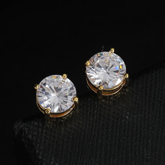 8mm Round Cut Earrings